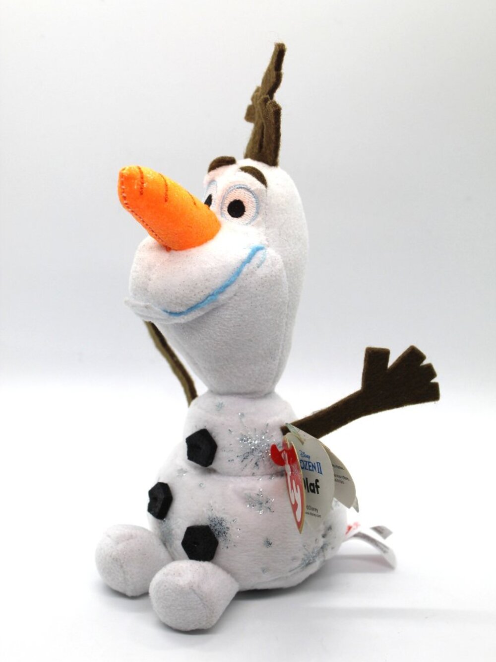 Disney Frozen Olaf Ty Sparkle 8” Beanbag Plush Stuffed Toy New w/ Tags